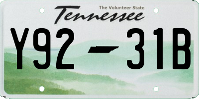 TN license plate Y9231B