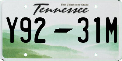 TN license plate Y9231M