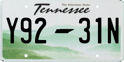 TN license plate Y9231N