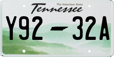 TN license plate Y9232A