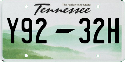 TN license plate Y9232H