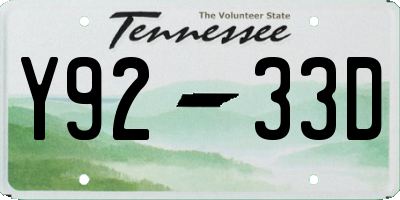 TN license plate Y9233D