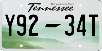 TN license plate Y9234T