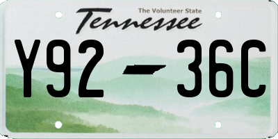 TN license plate Y9236C