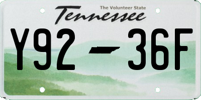 TN license plate Y9236F