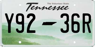 TN license plate Y9236R
