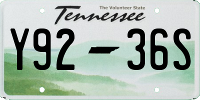TN license plate Y9236S