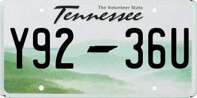 TN license plate Y9236U