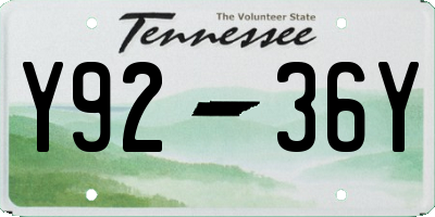 TN license plate Y9236Y