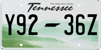 TN license plate Y9236Z