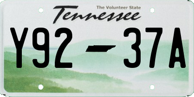TN license plate Y9237A