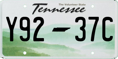 TN license plate Y9237C
