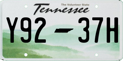 TN license plate Y9237H