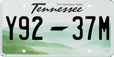 TN license plate Y9237M
