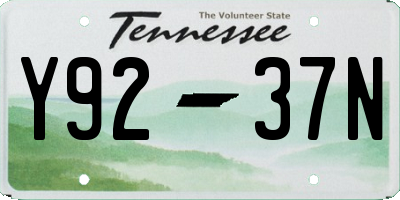 TN license plate Y9237N