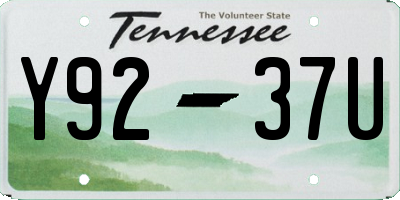 TN license plate Y9237U