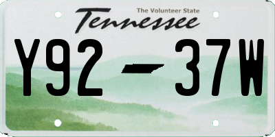 TN license plate Y9237W