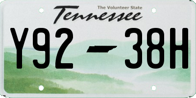 TN license plate Y9238H