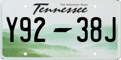 TN license plate Y9238J