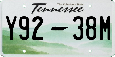 TN license plate Y9238M
