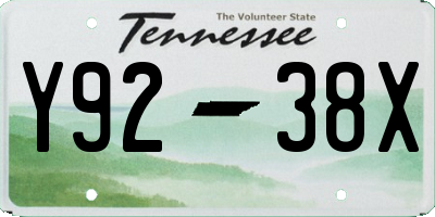 TN license plate Y9238X