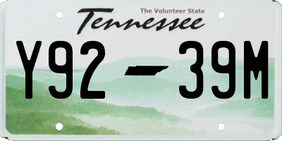 TN license plate Y9239M