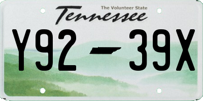 TN license plate Y9239X