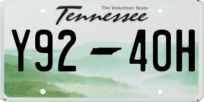 TN license plate Y9240H