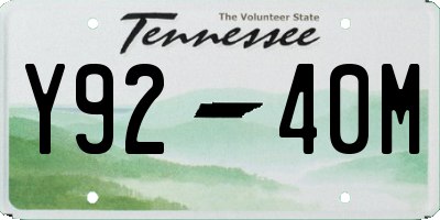 TN license plate Y9240M