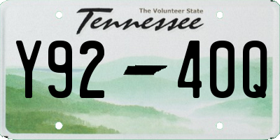 TN license plate Y9240Q