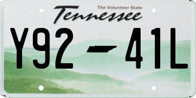 TN license plate Y9241L