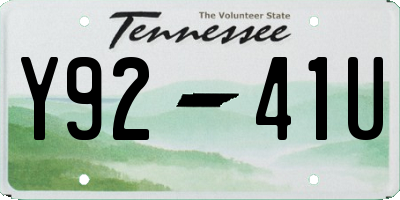 TN license plate Y9241U