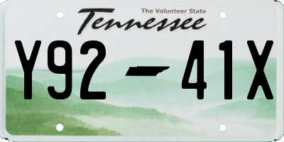 TN license plate Y9241X
