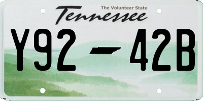 TN license plate Y9242B