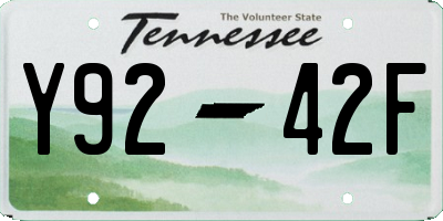 TN license plate Y9242F