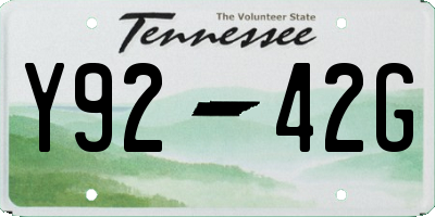 TN license plate Y9242G