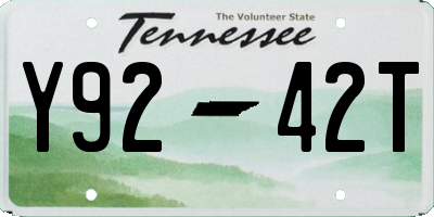 TN license plate Y9242T