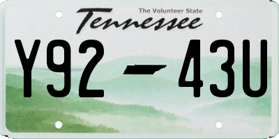 TN license plate Y9243U