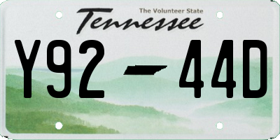 TN license plate Y9244D