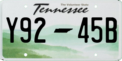 TN license plate Y9245B