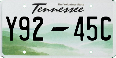 TN license plate Y9245C