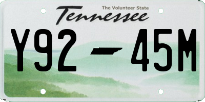 TN license plate Y9245M
