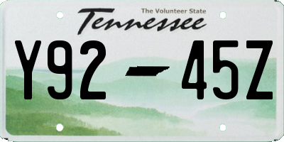 TN license plate Y9245Z