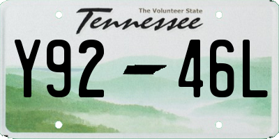 TN license plate Y9246L