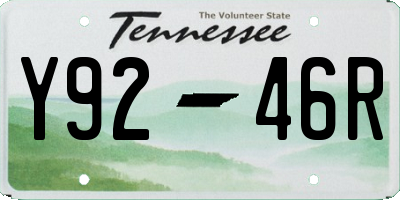 TN license plate Y9246R