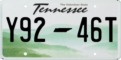 TN license plate Y9246T