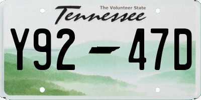 TN license plate Y9247D