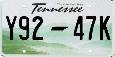 TN license plate Y9247K