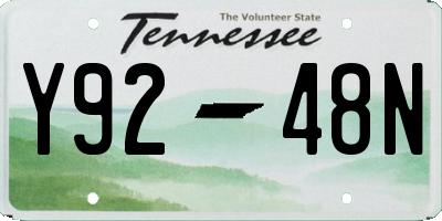 TN license plate Y9248N