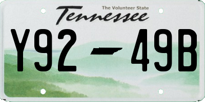 TN license plate Y9249B